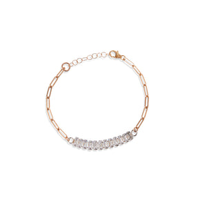Long Baguette Crystal Chain Link Bracelet
