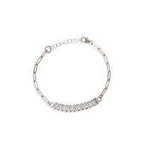 Load image into Gallery viewer, Long Baguette Crystal Chain Link Bracelet
